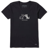 Women's High Five Cats Short Sleeve Vee