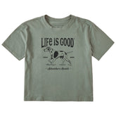 Women's Adventure Awaits Hunting Dog Short Sleeve Crusher Boxy Tee