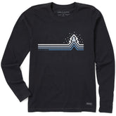 Women's Cool Tree Stripes with Snow Long Sleeve Crusher Tee