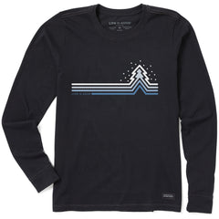 Women's Cool Tree Stripes with Snow Long Sleeve Crusher Tee