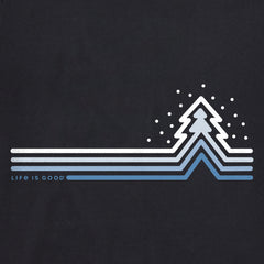Women's Cool Tree Stripes with Snow Long Sleeve Crusher Tee