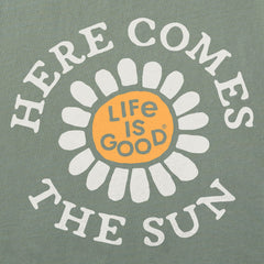 Women's Here Comes the Sun Flower Short Sleeve Crusher Vee