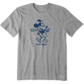 Men's Steamboat Willie Play Ball Short Sleeve Crusher Tee