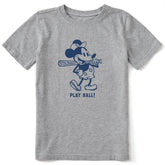 Kids Steamboat Willie Play Ball Short Sleeve Crusher Tee