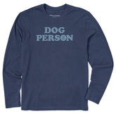 Men's Dog Person Text Long Sleeve Crusher Tee