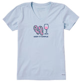Women's Keep it Simple Flip Flops Short Sleeve Crusher Vee