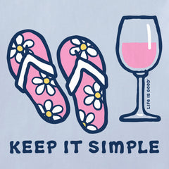 Women's Keep it Simple Flip Flops Short Sleeve Crusher Vee