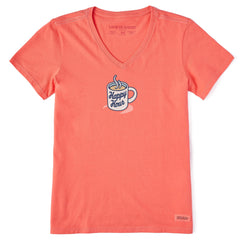 Women's Happy Hour Mug Short Sleeve Crusher Vee
