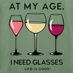 Women's I Need Glasses Wine Long Sleeve Crusher Vee