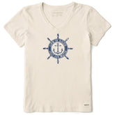 Women's Just Add Water Anchor Compass Short Sleeve Crusher-LITE Vee