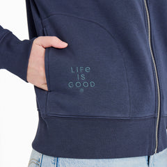 Women's Crafty LIG Stacked Good Vibes Fleece Zip Hoodie