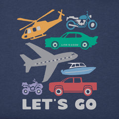 Kids Let's Go Vehicles Short Sleeve Crusher Tee