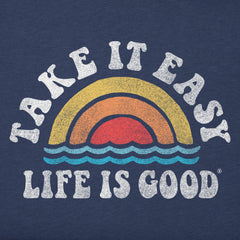 Kids Take It Easy Rainbow Waves Short Sleeve Crusher Tee