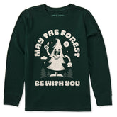 Kids May the Forest Be With You Mascot Long Sleeve Crusher Tee