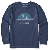 Kids Frogs on a Croc Long Sleeve Crusher Tee