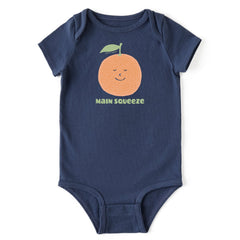 Baby Main Squeeze Orange Short Sleeve Crusher Bodysuit