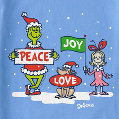 Women's Grinch Peace Love Joy Long Sleeve Crusher Tee
