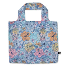 Tropical Floral Pattern Roll and Go Tote