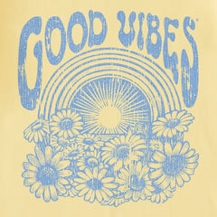 Women's Good Vibes Flowers Short Sleeve Tee