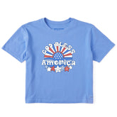 Women's God Bless America Short Sleeve Crusher Boxy Tee