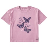 Women's All We Need is Love Butterflies Short Sleeve Crusher Boxy Tee