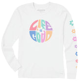 Women's Daisy Circle Psychedelic Long Sleeve Crusher Tee