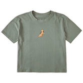 Women's Cold Beer Dog Short Sleeve Crusher Boxy Tee