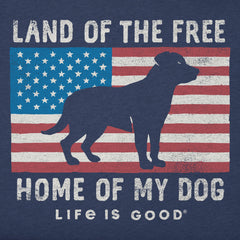 Women's Home of My Dog USA Flag Short Sleeve Tee