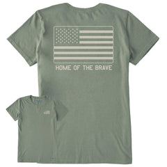 Women's Home of the Brave Flag Short Sleeve Crusher Tee