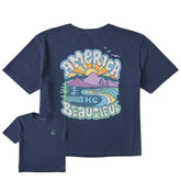 Women's America the Beautiful Short Sleeve Crusher Boxy Tee