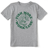 Kids Matchbook Fish More Work Less Short Sleeve Crusher Tee