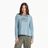 Women's Cardinal Wildflowers Long Sleeve Snuggle Up Sleep Tee