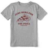 Kids Here for the Pizza (Pepperoni) Short Sleeve Crusher Tee
