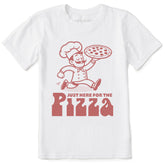 Kids Here for the Pizza Short Sleeve Crusher Tee