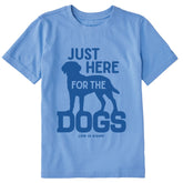 Kids Here for the Dogs Short Sleeve Crusher Tee