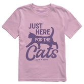 Kids Here for the Cats Short Sleeve Crusher Tee