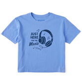 Women's Here for the Music Short Sleeve Crusher Boxy Tee