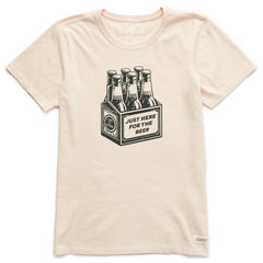 Women's Here for the Beer (6 pack) Short Sleeve Crusher Tee