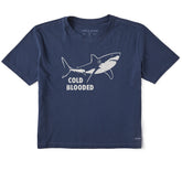 Women's High-Low Shark Short Sleeve Crusher Boxy Tee