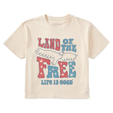 Women's Land of the Free Eagle Short Sleeve Crusher Boxy Tee