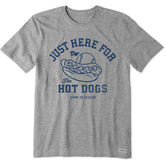 Men's Here for the Hot Dogs Baseball Short Sleeve Crusher Tee