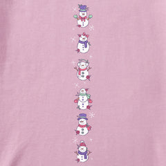 Women's Cute Snowmen Long Sleeve Crusher Tee