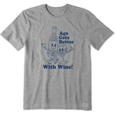 Men's Age Gets Better With Wine Mascot Short Sleeve Tee