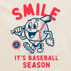 Men's Smile It's Baseball Season Mascot Short Sleeve Crusher Tee