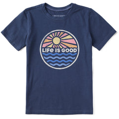 Kids Life is Good Sunset on the Water Short Sleeve Crusher Tee