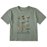 Women's Girls Just Wanna Have Fungi Short Sleeve Crusher Boxy Tee
