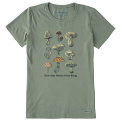 Women's Girls Just Wanna Have Fungi Short Sleeve Crusher Tee