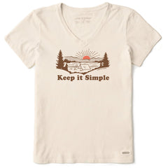 Women's Keep It Simple Sunset Short Sleeve Crusher Vee