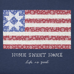 Women's Home Sweet Home Quilted Flag Simply True Fleece Crew