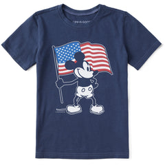 Kids Americana Steamboat Willie Short Sleeve Crusher Tee